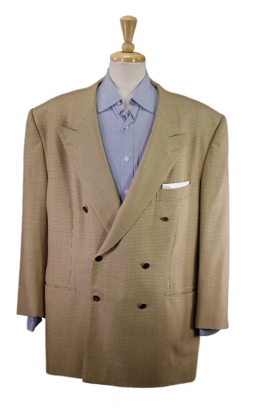 d'Avenza D. Fine Gold Brown Woven Wool 2-Btn Double Breasted Blazer 50R